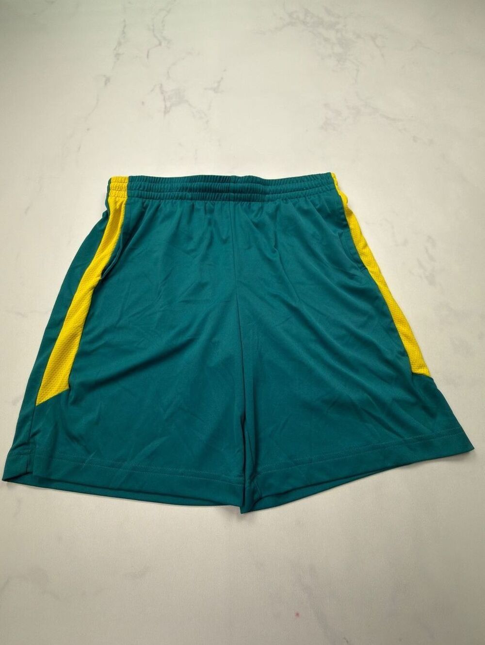 Tek Gear Athletic Shorts Teal Yellow Modern Loose Fit - Boys XL Husky